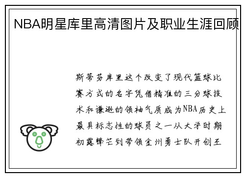 NBA明星库里高清图片及职业生涯回顾